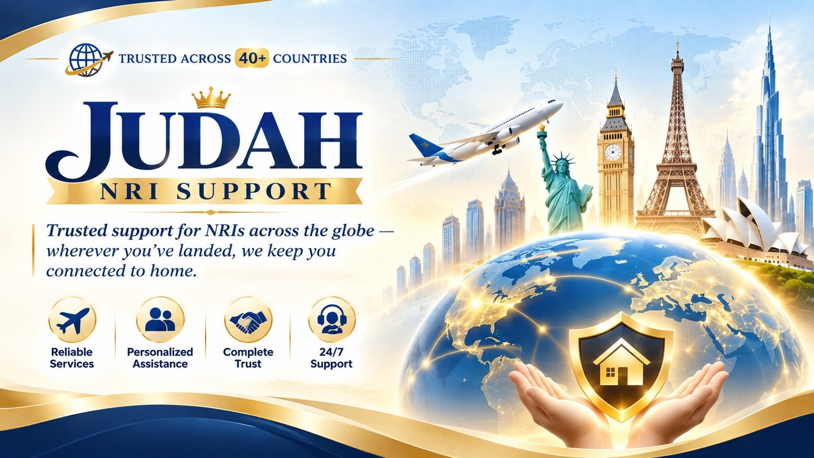 Judah NRI Support — Trusted support for NRIs across 40+ countries
